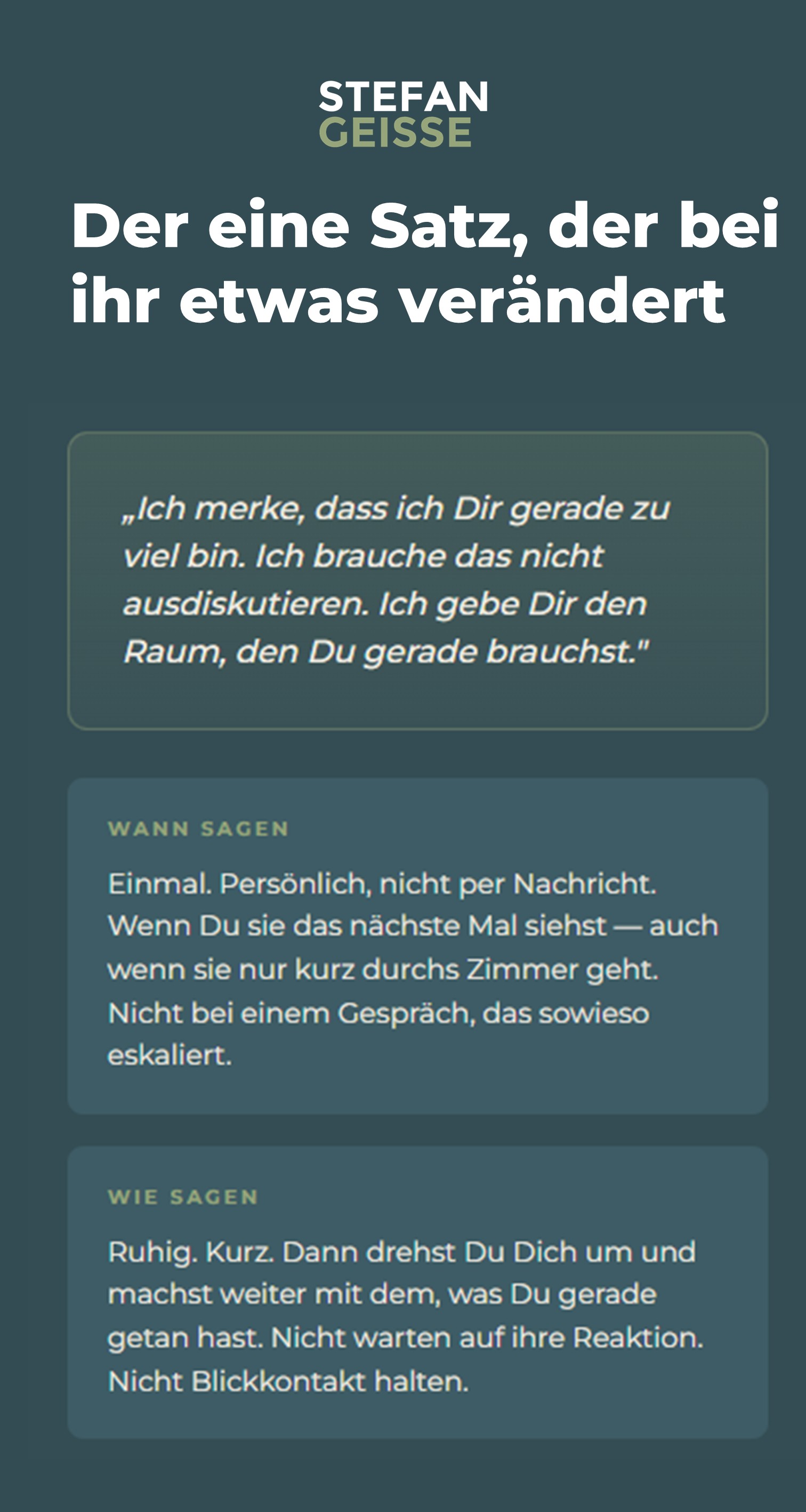 Der Satz, der etwas ändert